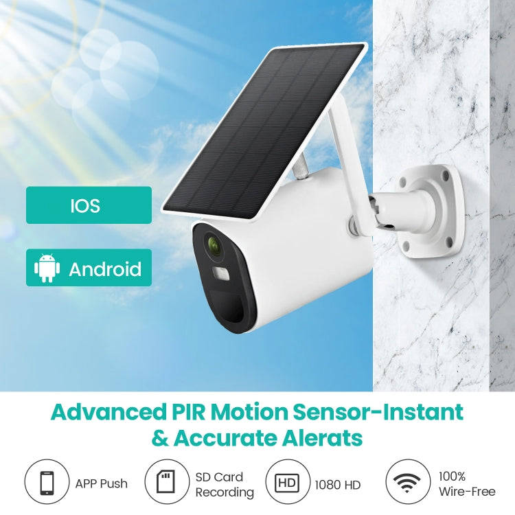 T20 1080P Full HD Solar Powered WiFi Camera, Support Motion Detection, Night Vision, Two Way Audi...