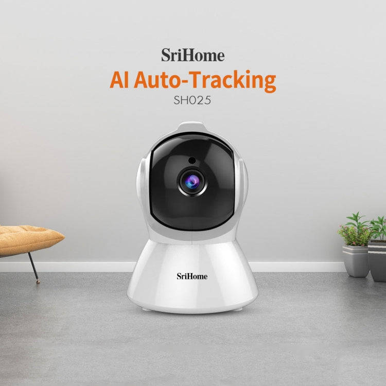 SriHome SH025 2.0 Million Pixels 1080P HD AI Auto-tracking IP Camera, Support Two Way Audio / Mot...