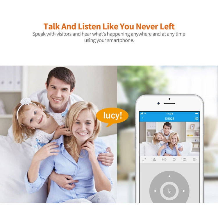 SriHome SH025 2.0 Million Pixels 1080P HD AI Auto-tracking IP Camera, Support Two Way Audio / Mot...