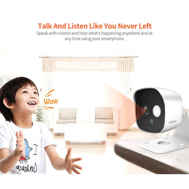 SriHome SH029 3.0 Million Pixels 1296P HD AI Camera, Support Two Way Talk / Motion Detection / Hu...