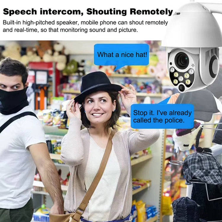 Wireless Surveillance Camera HD PTZ Home Security Outdoor IP66 Waterproof Network Dome Camera, Su...