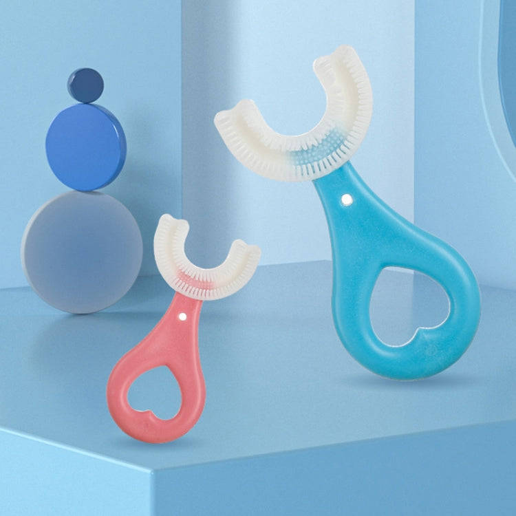 U-shaped Children Baby Hand-held Soft Toothbrush Brushing Artifact for 2-6 Years Old, Style: Hear...
