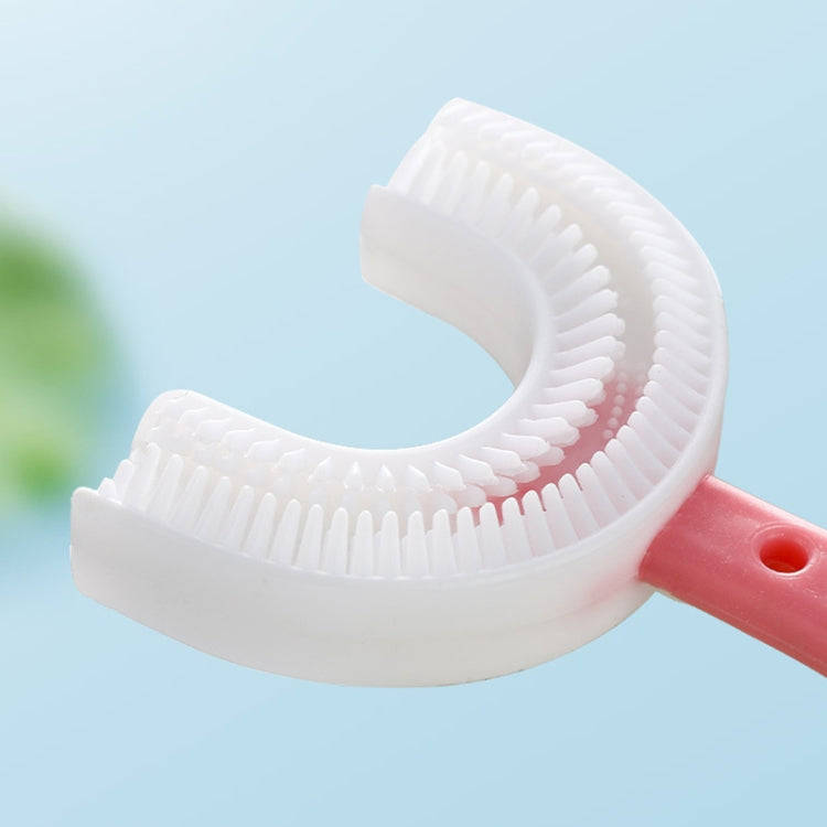 U-shaped Children Baby Hand-held Soft Toothbrush Brushing Artifact for 2-6 Years Old, Style: Hear...