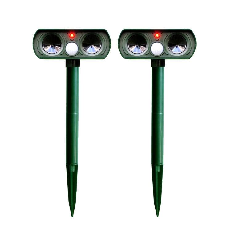 2 PCS Powerful Ultrasonic Solar-powered Animal Repeller With PIR Sensor & Light Sensor, Got the C...