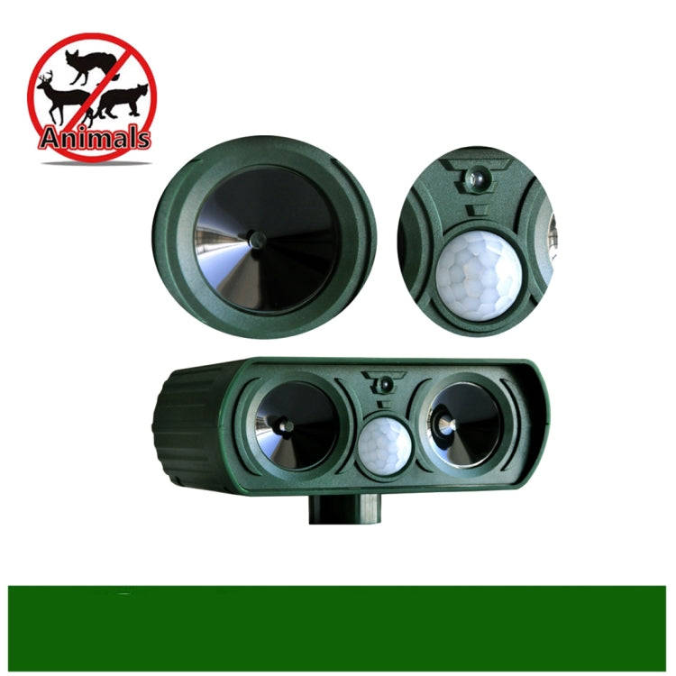 2 PCS Powerful Ultrasonic Solar-powered Animal Repeller With PIR Sensor & Light Sensor, Got the C...