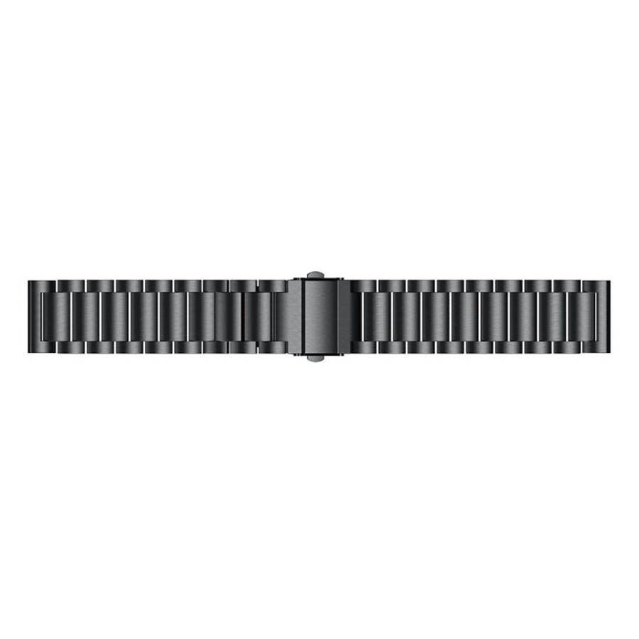 3-Beads Slingshot Buckle Solid Stainless Steel Watch Band for Galaxy Watch Active 20mm(Black)