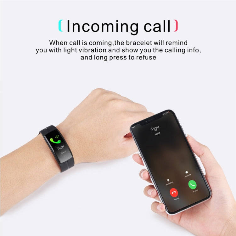 QS100 0.96 inches TFT Color Screen Smart Bracelet IP67 Waterproof, Support Call Reminder /Heart R...