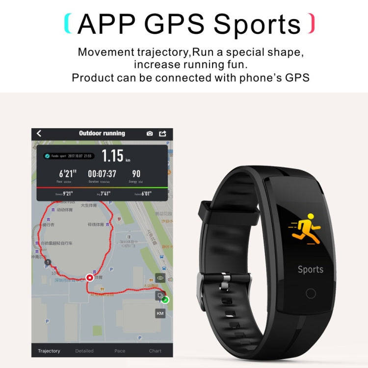 QS100 0.96 inches TFT Color Screen Smart Bracelet IP67 Waterproof, Support Call Reminder /Heart R...