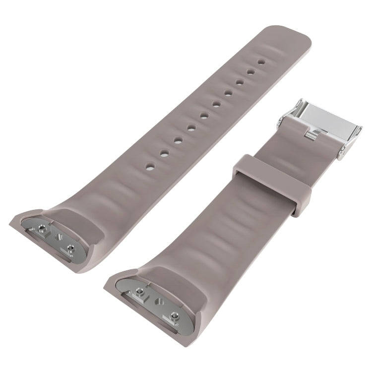 Solid Color Leather Watch Band for Galaxy Gear Fit2 R360 (Khaki)
