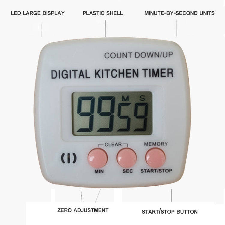 Kitchen Timer Digital Electronic Loud Alarm Magnetic Backing With Holder for Cooking Baking Sport...