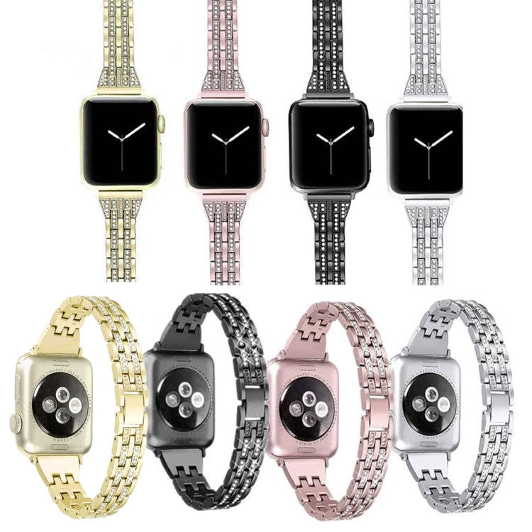 Colorful Diamond Stainless Steel Watch Band for Apple Watch Series 7 41mm / 6 & SE & 5 & 4 40mm /...