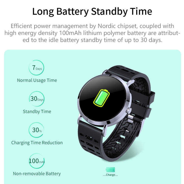 CV08C 1.0 inch TFT Color Screen Steel Watch Band Smart Bracelet, Support Call Reminder/ Heart Rat...