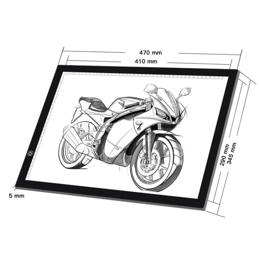 8W 5V LED USB Stepless Dimming A3 Acrylic Scale Copy Boards Anime Sketch Drawing Sketchpad with U...