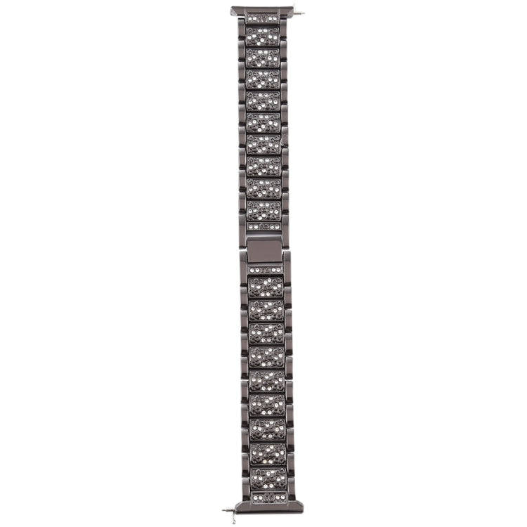 For Fitbit Versa Diamond-studded Stainless Steel  Watch Band(Black)