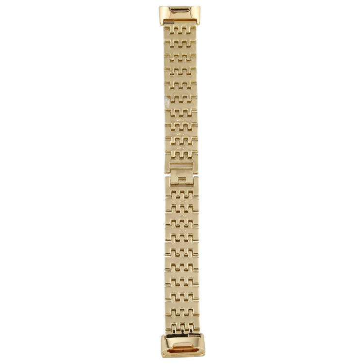 For Fitbit Charge 3 Diamond-studded Stainless Steel  Watch Band(Gold)