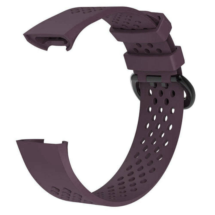 Square Hole Adjustable Sport Watch Band for FITBIT Charge 3(Dark Purple)