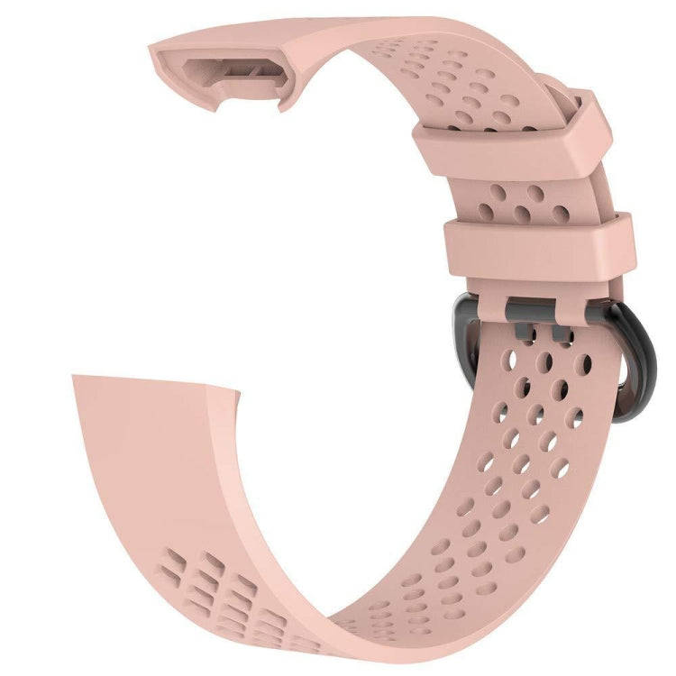 Square Hole Adjustable Sport Watch Band for FITBIT Charge 3(Pink)