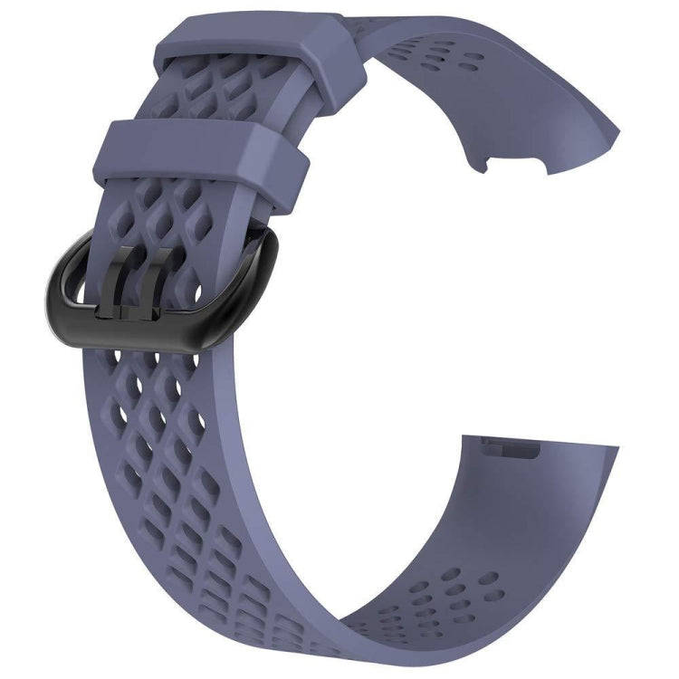 Square Hole Adjustable Sport Watch Band for FITBIT Charge 3(Grey)