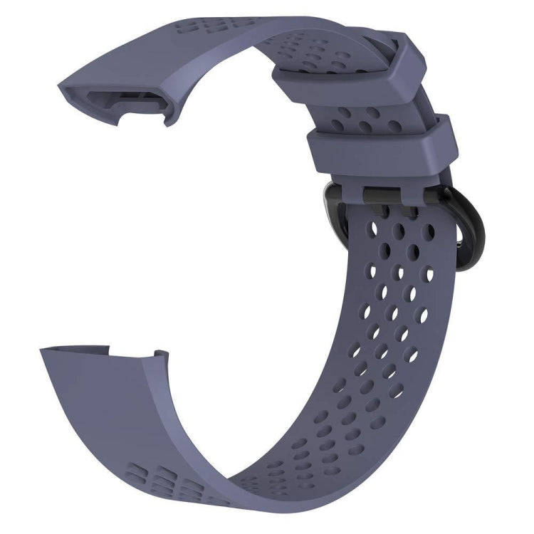 Square Hole Adjustable Sport Watch Band for FITBIT Charge 3(Grey)