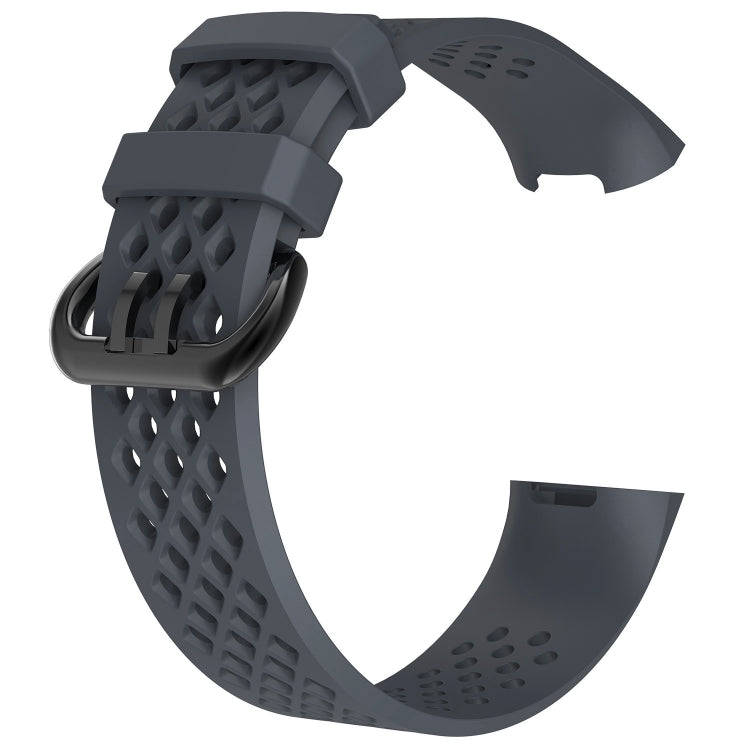 Square Hole Adjustable Sport Watch Band for FITBIT Charge 3(Navy Blue)