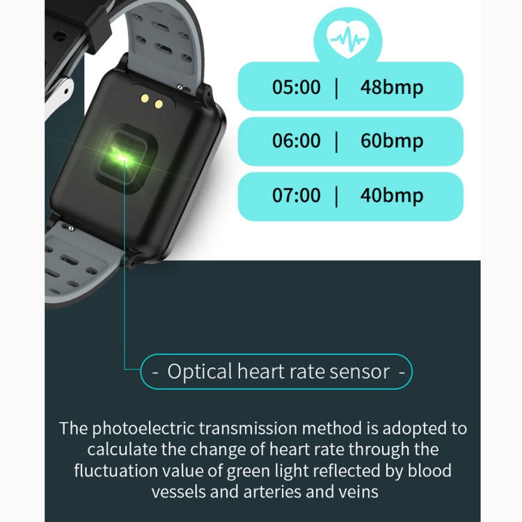 P2 1.3 inch IPS Color Screen IP67 Waterproof Smart Watch Wristband,Support Message Reminder / Hea...