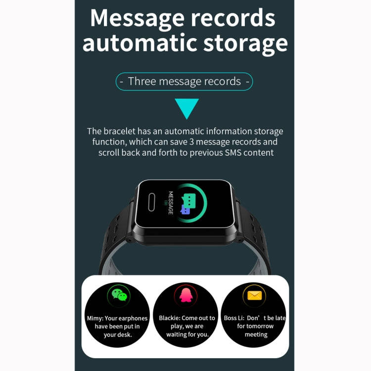 P2 1.3 inch IPS Color Screen IP67 Waterproof Smart Watch Wristband,Support Message Reminder / Hea...