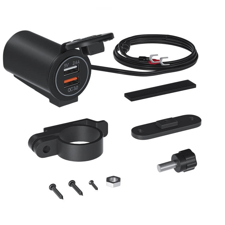 ZH-723F4 Car / Motorcycle QC3.0 Cell Phone Fast Charging Dual USB Car Charger(Orange Light)