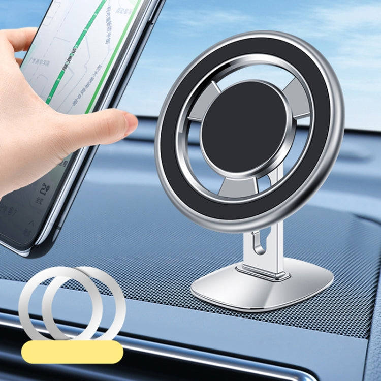 F68 360 Degree Rotating Car Magnetic Mobile Phone Bracket (Silver)