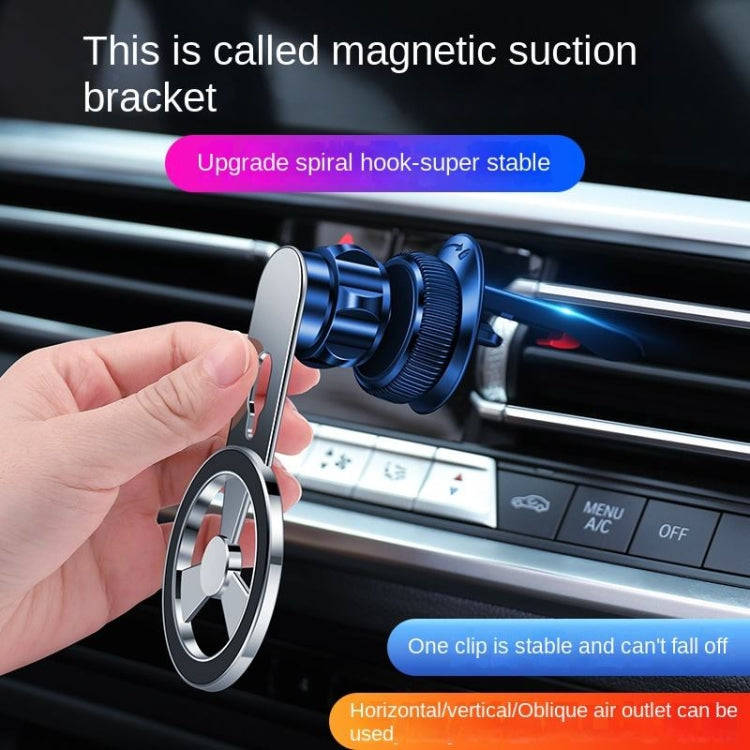 F73 MagSafe Magnetic Suction 360 Degree Rotating Car Phone Holder (Silver)