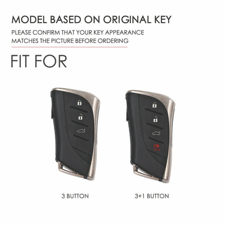 For Lexus 4-button Hallmo Car Cowhide Leather Key Protective Cover Key Case(Blue)
