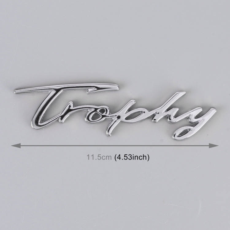 Car TROPHY Personalized Aluminum Alloy Decorative Stickers, Size: 11.5x2.5x0.35cm (Silver)