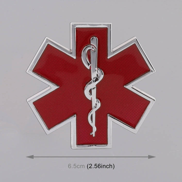 Car Star of Life Personalized Aluminum Alloy Decorative Stickers, Size: 6.5x0.5cm (Red)