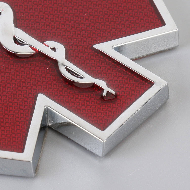 Car Star of Life Personalized Aluminum Alloy Decorative Stickers, Size: 6.5x0.5cm (Red)