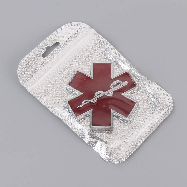 Car Star of Life Personalized Aluminum Alloy Decorative Stickers, Size: 6.5x0.5cm (Red)