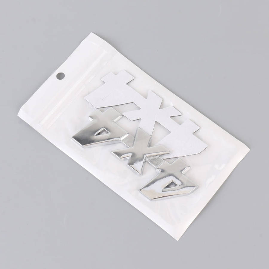 Car Number 4 x 4 Personalized Aluminum Alloy Decorative Sticker, Size: 9 x 3.5 x 2.3cm (Silver)
