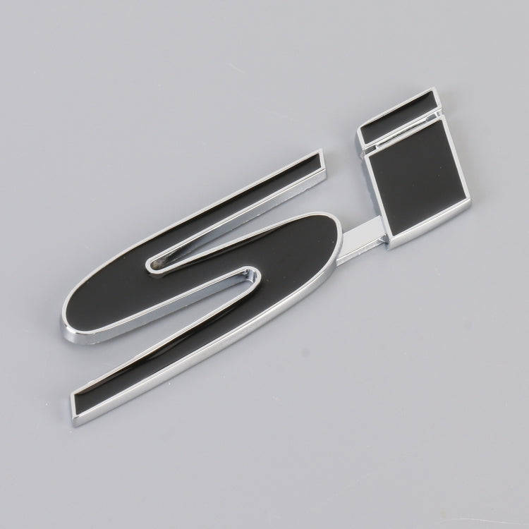 Car Si Metal Stickers Personalized Aluminum Alloy Decorative Stickers, Size:10 x 3cm (Black)