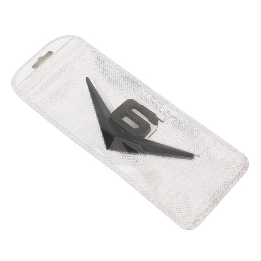 Car Number 6 Personalized Aluminum Alloy Decorative Stickers, Size:10x4x0.4cm (Black)