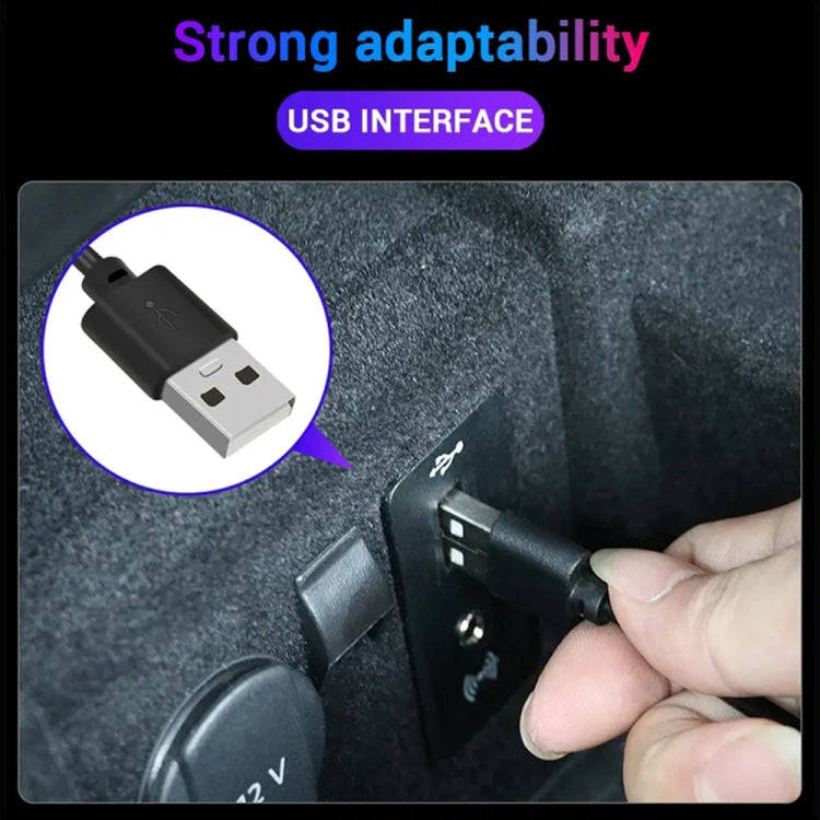 Car 4 in 1 USB RGB Foot LED Atmosphere Light (White Light)