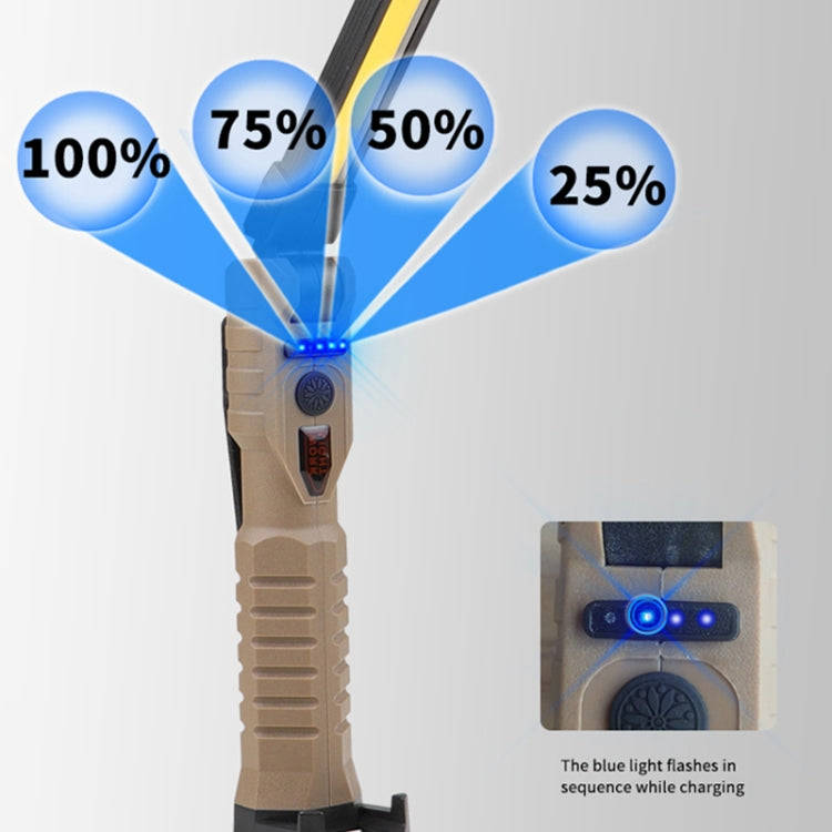 FT20 Folding Magnet Car Inspection Light Work Maintenance Lamp Strong Emergency COB LED Lamp (Khaki)