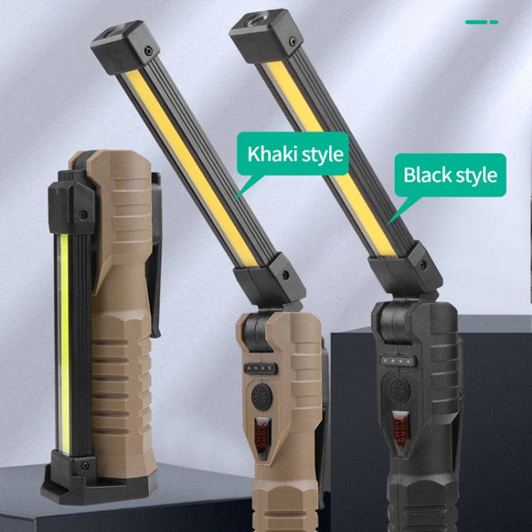 FT20 Folding Magnet Car Inspection Light Work Maintenance Lamp Strong Emergency COB LED Lamp (Khaki)