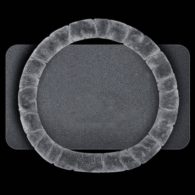 D Style Car Universal Self Heating Plush Warm Anti-skid Steering Wheel Cover, Diameter: 38cm (Grey)