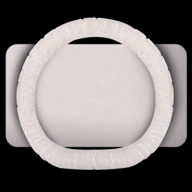 D Style Car Universal Self Heating Plush Warm Anti-skid Steering Wheel Cover, Diameter: 38cm (Beige)
