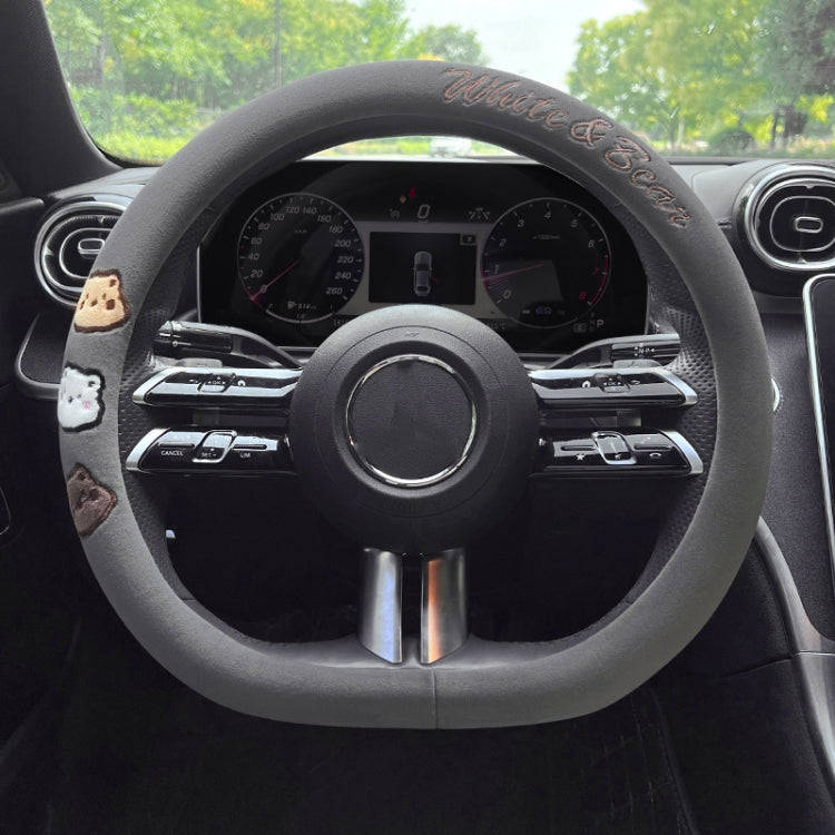 D Style Car Universal Cartoon Pattern Plush Warm Anti-skid Steering Wheel Cover, Diameter: 38cm (...