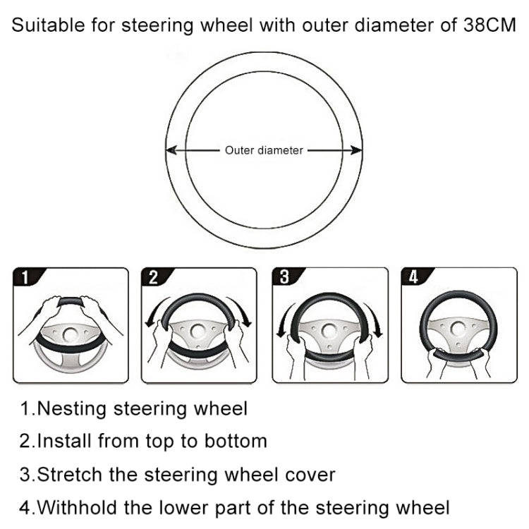 D Style Car Universal Cartoon Pattern Plush Warm Anti-skid Steering Wheel Cover, Diameter: 38cm (...