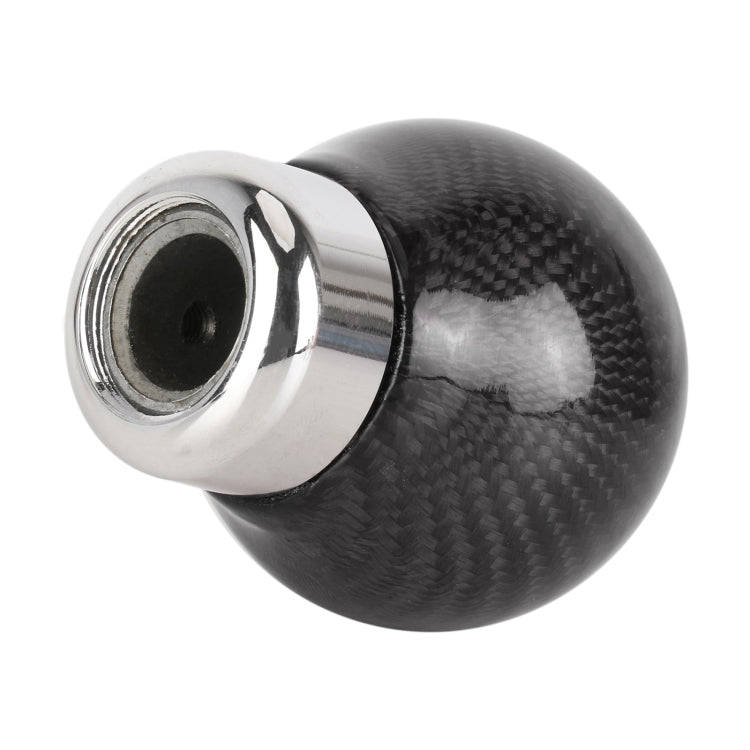 Car Carbon Fiber Pattern Gear Shift Knob Round Modified Gear Shift Head (Black)