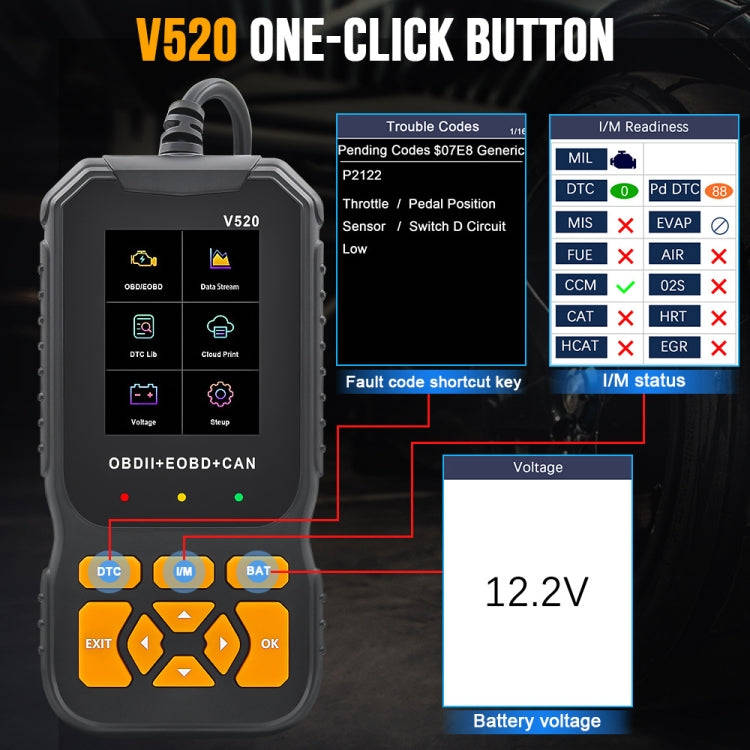 Handheld Portable Car Engine Fault Diagnostic Tool