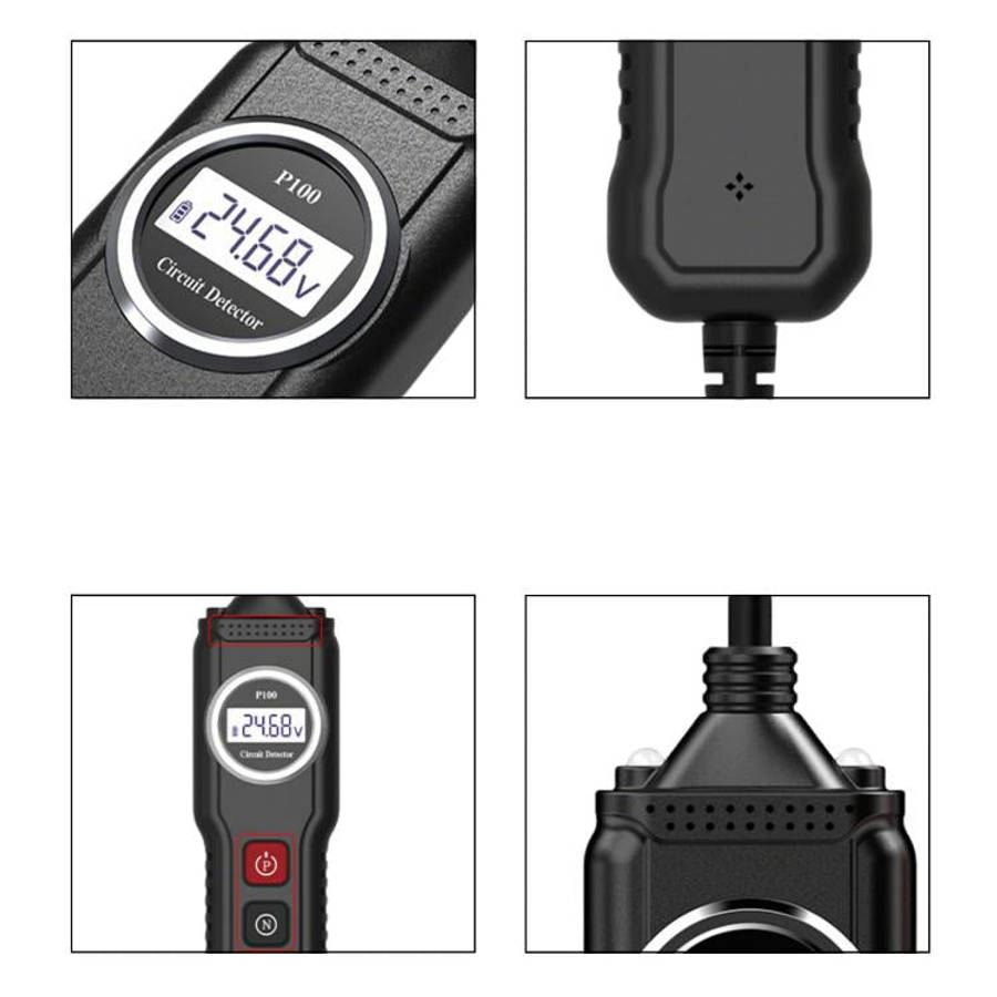 P100 5V-40V Electric Circuit Tester, Two Power Supply, Cable Length: 4m (Black)