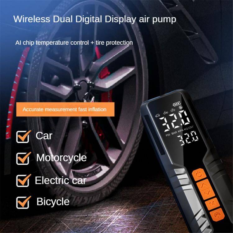 60W Portable Tire Inflator Cordless Air Pump (Black)