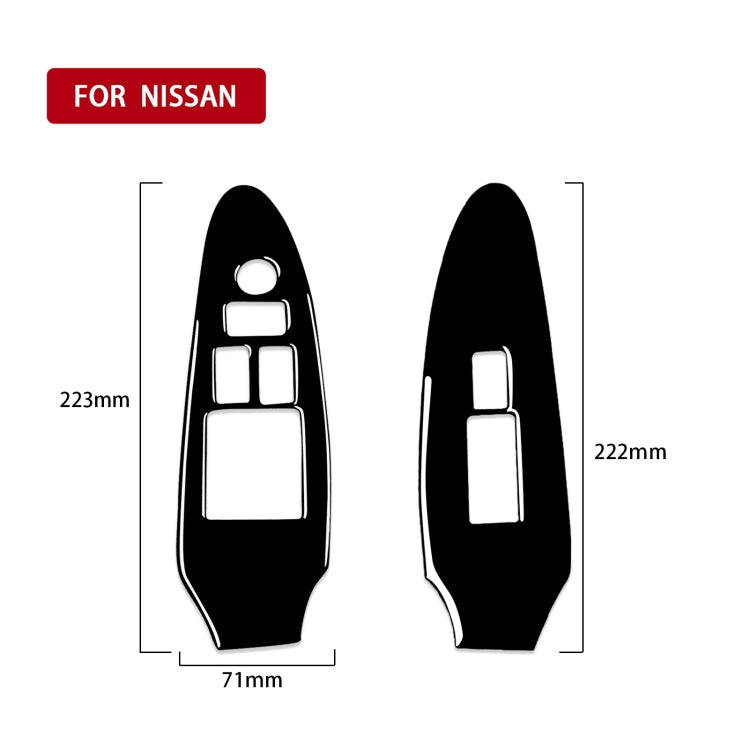 For Nissan 370Z Z34 2009- 2 in 1 Car Window Lift Panel with Hole Decorative Sticker, Left Drive (...