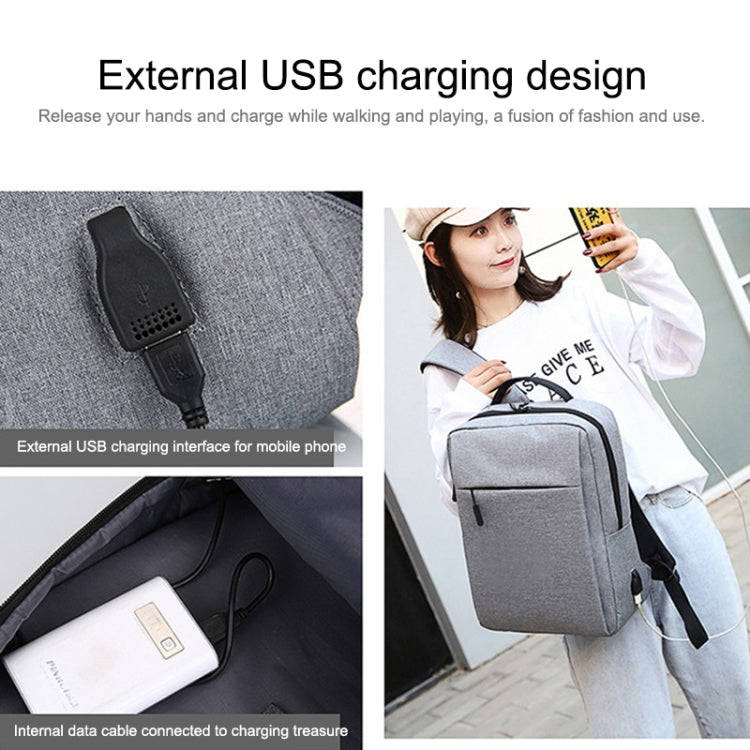 POFOKO Large-capacity Waterproof Oxford Cloth Business Casual Backpack with External USB Charging...
